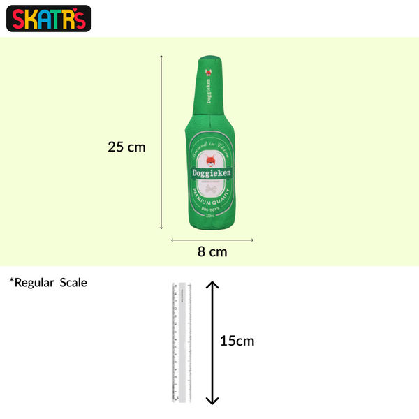 Skatrs Crackling Bottle Chew Toy for Dogs and Cats (Green)