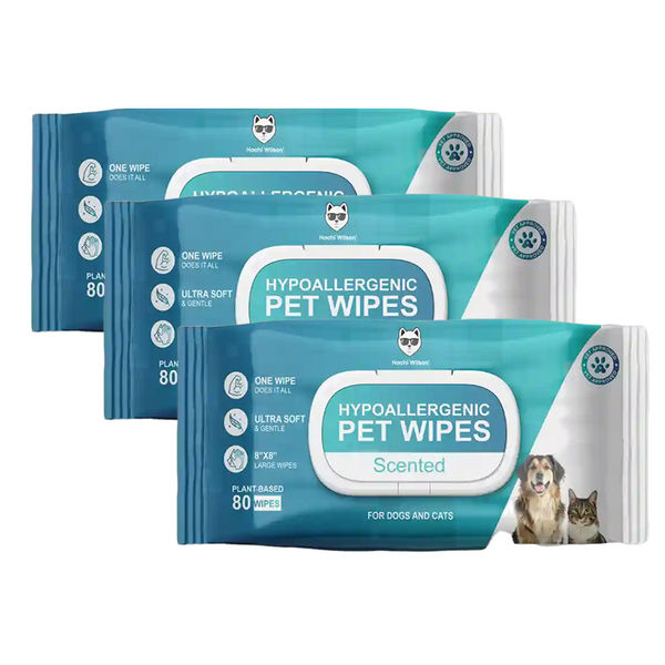Hachi Wilson Premium Hypoallergenic Plant Based Wipes for Dogs and Cats
