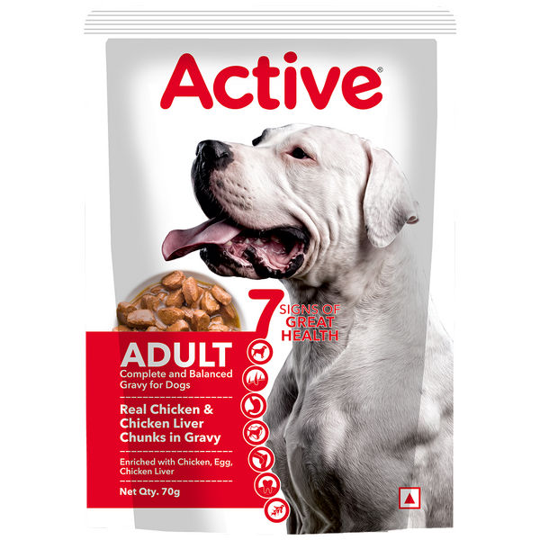 Active Real Chicken & Chicken Liver Chunks in Gravy Adult Dog Wet Food (Buy 1 Get 1)