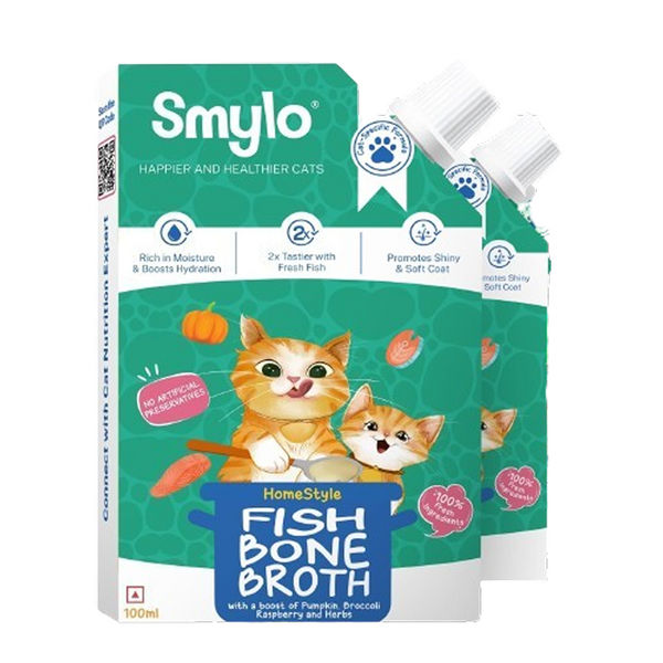 Smylo Hydration Rich Fish with Pumpkin, Broccoli and Raspberry Bone Broth for Cats