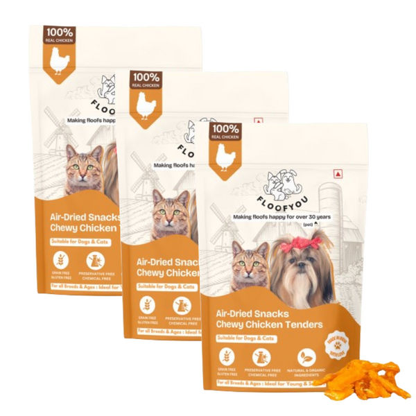 FloofYou Air Dried Chewy Chicken Tender Dogs & Cats Treat