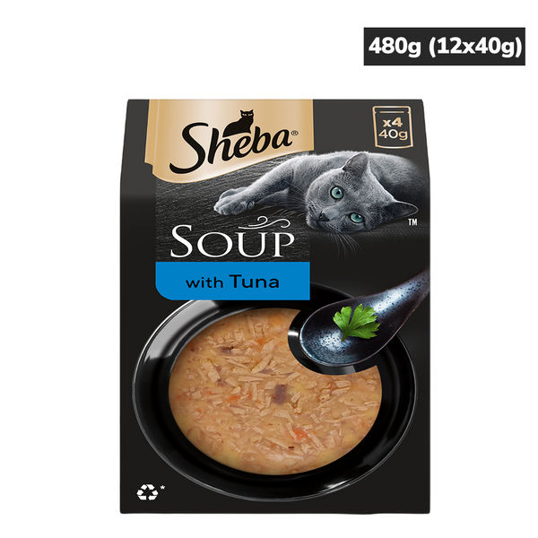 Sheba Soup with Tuna and Chicken and Duo Tuna & Chicken, Salmon & Tuna, Chicken & Salmon Crunchy Combo Adult Cat Treats