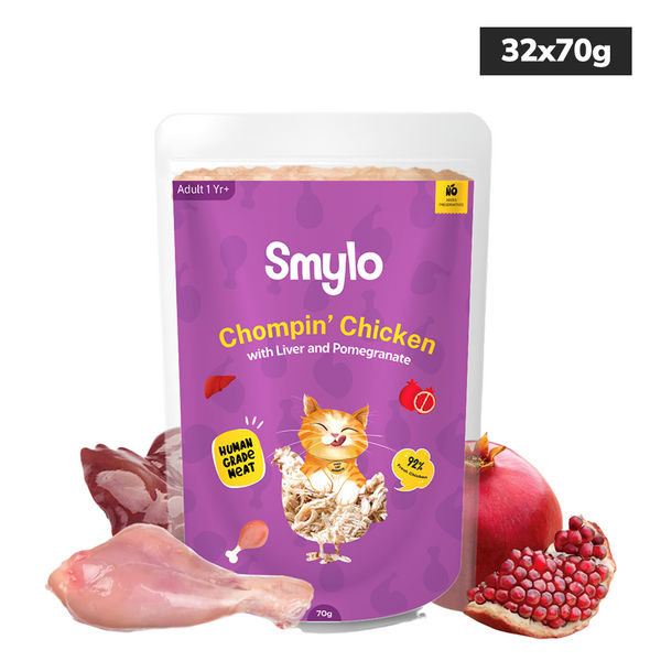 Smylo Adult Chicken & Liver, Pomegranate, Fresh & No-Preservative Wet Cat Food