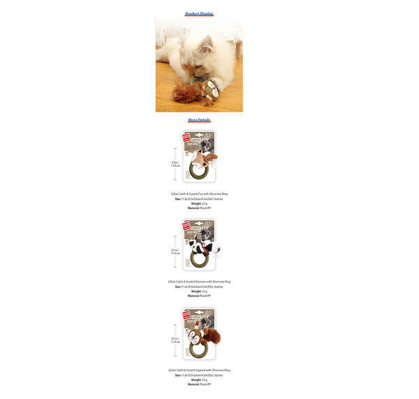 GiGwi Catch and Scratch Eco Line Fox Toy for Cats