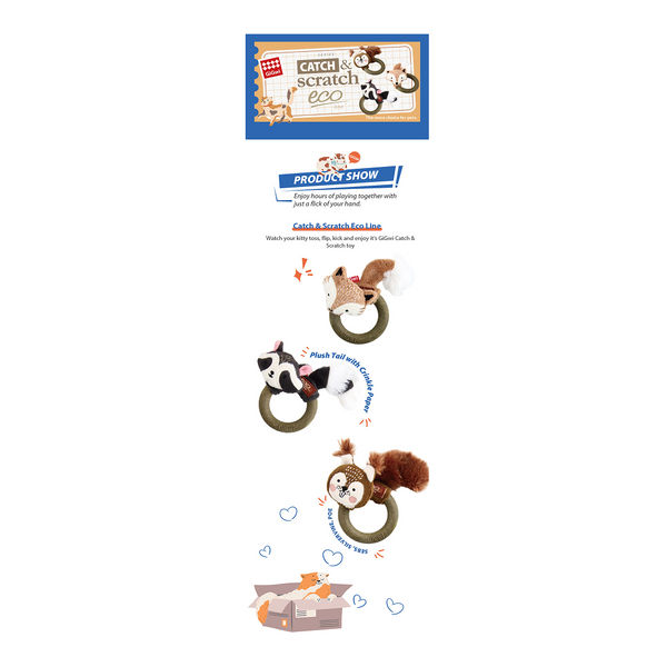GiGwi Catch and Scratch Eco Line Fox Toy for Cats