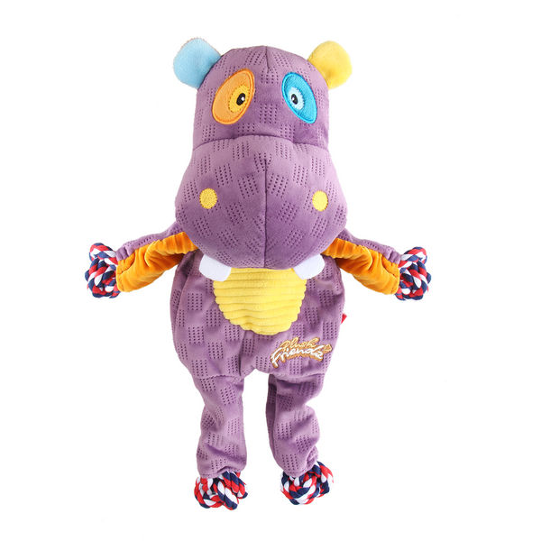GiGwi Plush Friendz Rope Hippo Toy for Dogs