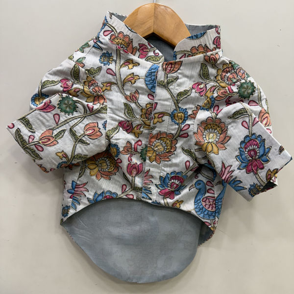 The Papaw Cartel Kalamkari Print Classic Kurta with Zari for Dogs & Cats