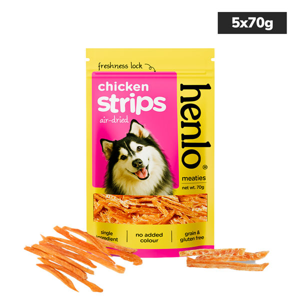 Henlo High Protein Air Dried Chicken Strips Dog Treats