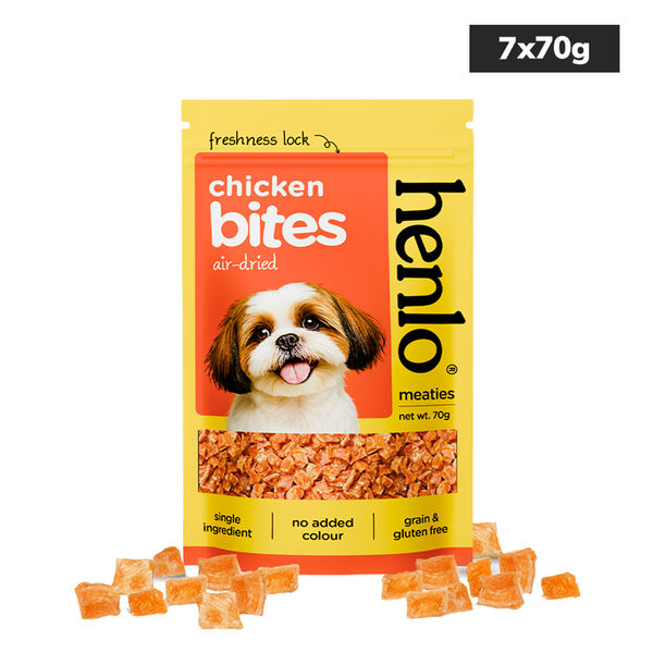 Henlo Single Ingredient Chicken Bites Dog Treats I Guilt Free I High Protein