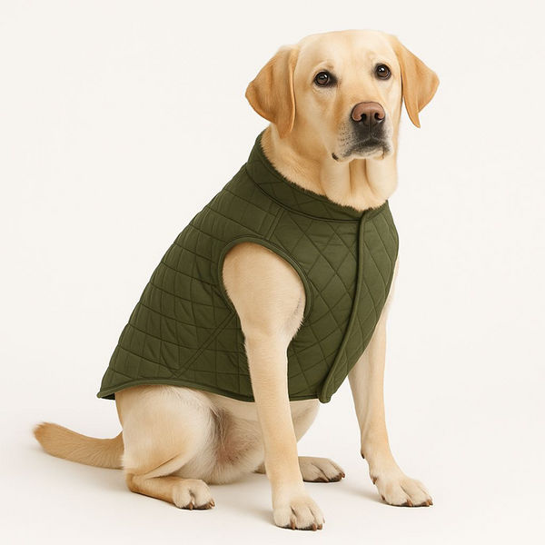 Woofiezz Warm & Comfortable Reversible Winter Jackets for Dogs and Cats (Olive Green)