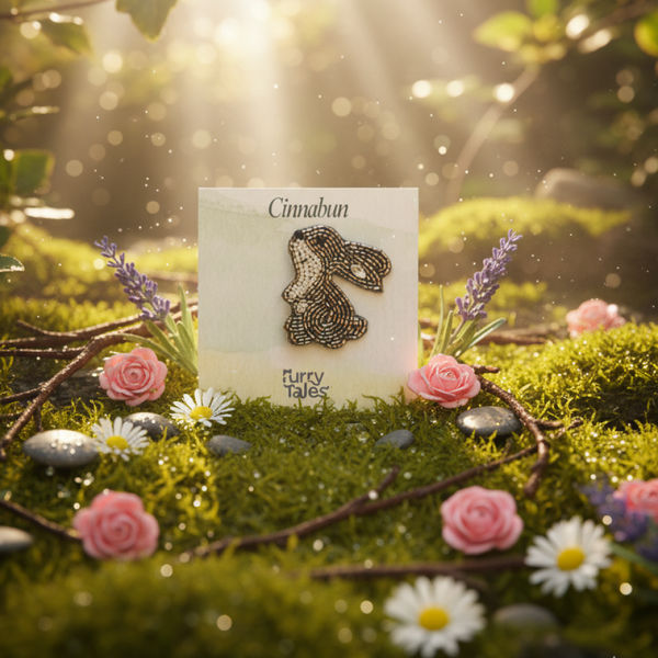 Furry Tales Cinnabun Rabbit Handcrafted Brooch