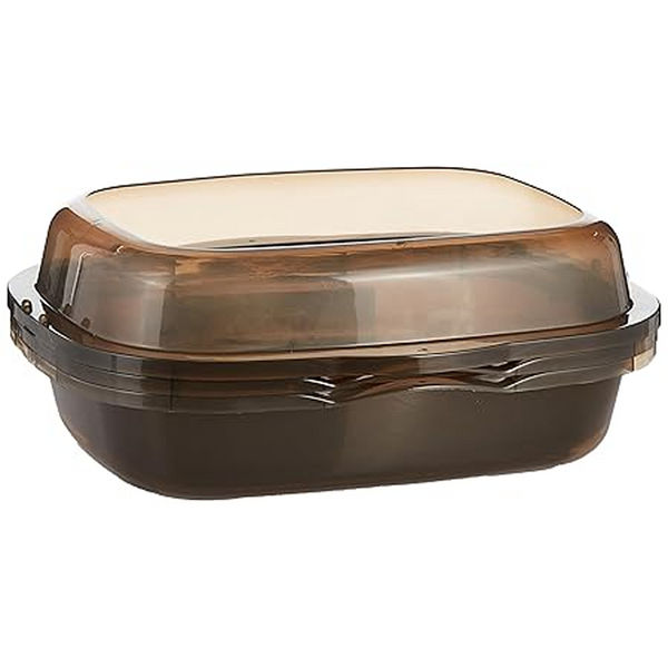 M Pets Alexandria 2 Layer Cat Litter Tray for Cats (Taupe Grey)