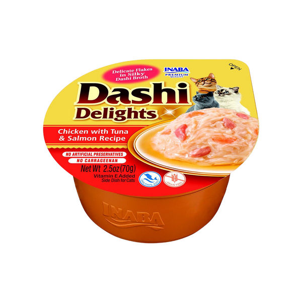 Inaba Dashi Delights Chicken with Tuna & Salmon Recipe Cat Wet Food