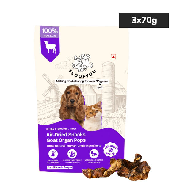 Floofyou Air Dried High Protien Goat Organs Jerky Dog & Cat Treats