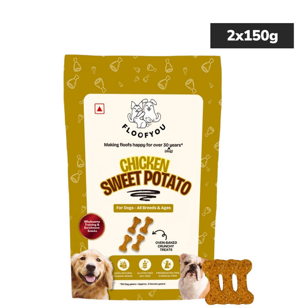 Floofyou Chicken Sweet Potato Oven Baked Cookie Dog Treats