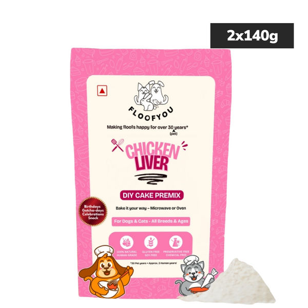 Floofyou Home Made Chicken Liver Birthday Cake Mix for Dogs and Cats