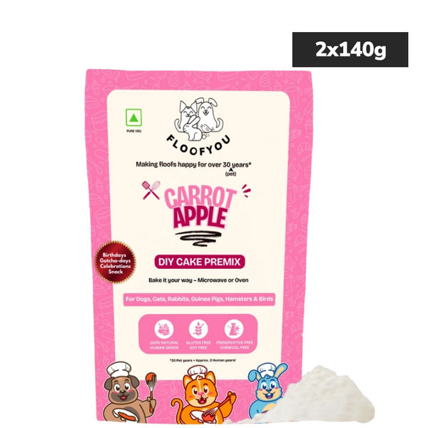 Floofyou Home Made Carrot Apple Birthday Cake Mix for Dogs and Cats