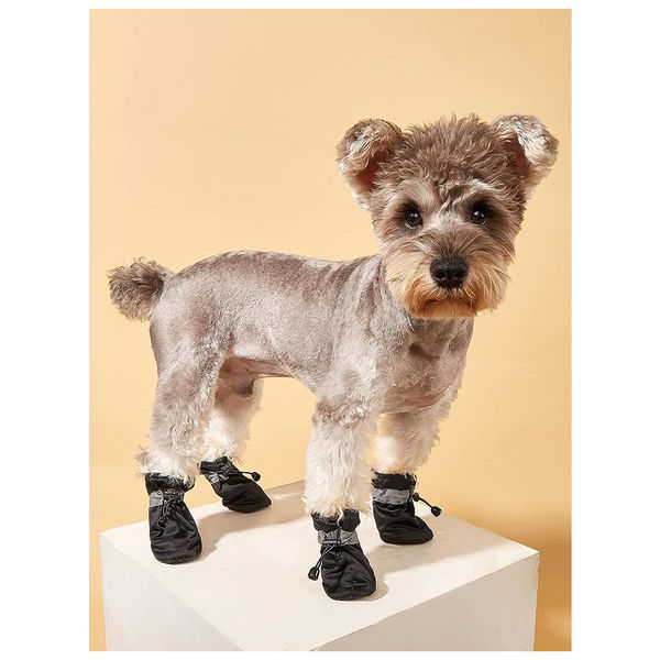 KUTKUT Paw Protector Boots for Small Dogs (Black)