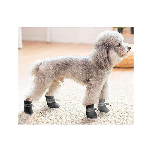 KUTKUT Paw Protector Boots for Small Dogs (Black)