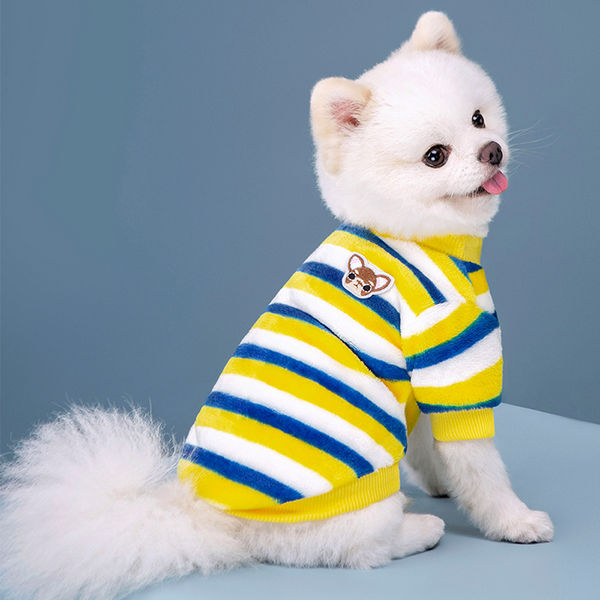 KUTKUT Cute Stripe Pattern Stretchable Shirt for Small Dogs & Cats