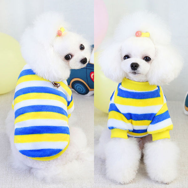 KUTKUT Cute Stripe Pattern Stretchable Shirt for Small Dogs & Cats