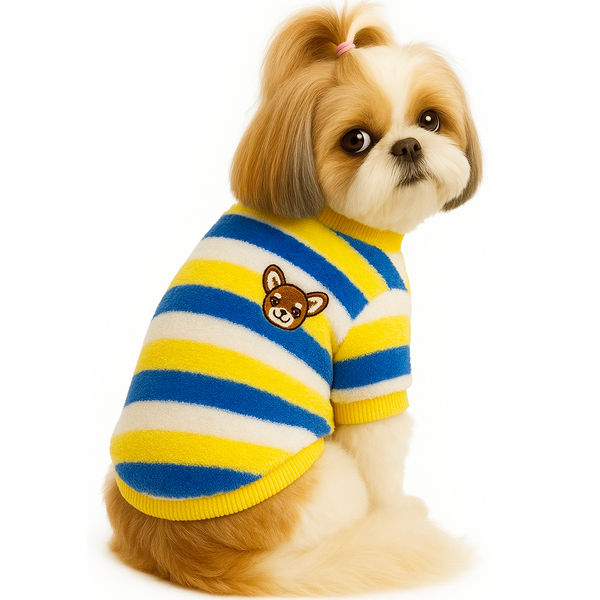 KUTKUT Cute Stripe Pattern Stretchable Shirt for Small Dogs & Cats