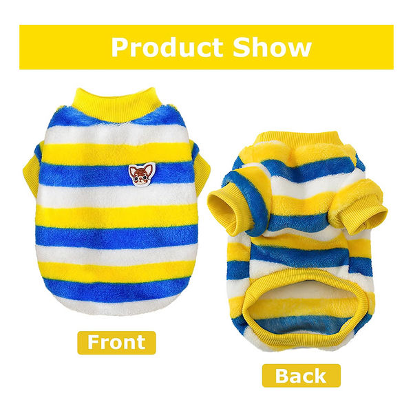 KUTKUT Cute Stripe Pattern Stretchable Shirt for Small Dogs & Cats