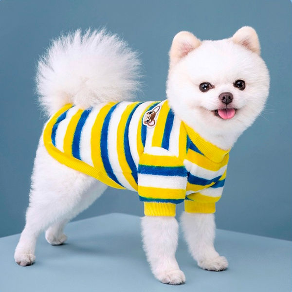 KUTKUT Cute Stripe Pattern Stretchable Shirt for Small Dogs & Cats