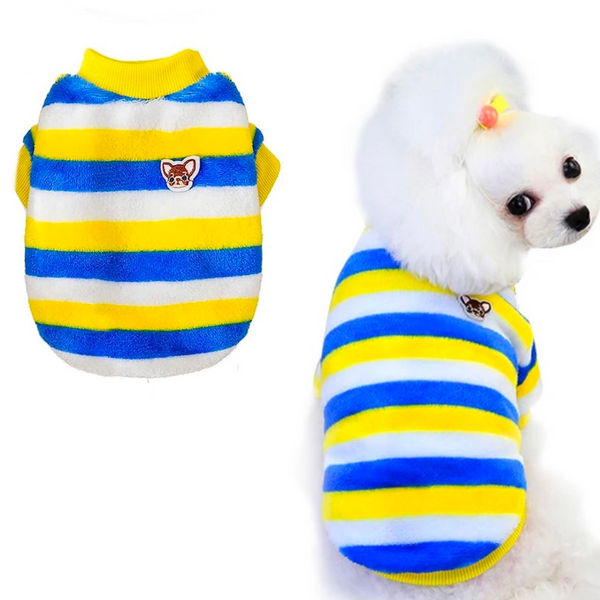 KUTKUT Cute Stripe Pattern Stretchable Shirt for Small Dogs & Cats