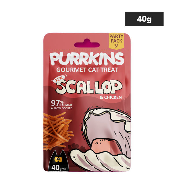 Purrkins Crab & Chicken and Scallop & Chicken Soft Jerky Combo Cat Treats