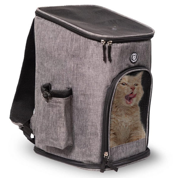 Barkbutler x Fofos Backpack Carrier for Small Dogs and Cats (Grey)