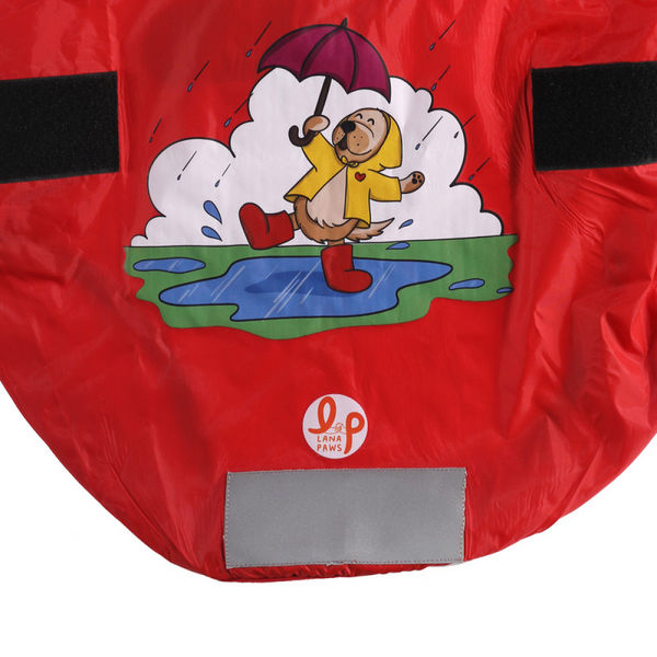 Just Wanna Have Fun Printed Raincoat for Dogs by Lana Paws (Red)