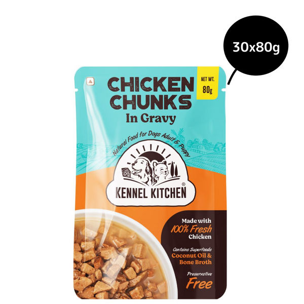 Kennel Kitchen Chicken Chunks in Gravy Adult and Puppy Wet Dog Food