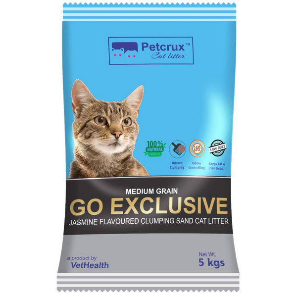 Petcrux Go Exclusive Scoopable Montonite Jasmine Cat Litter in Reusable Jute Bag