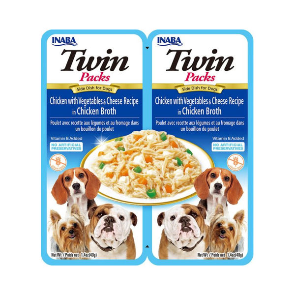 INABA Twin Packs Tuna Chicken with Vegetable Cheese Flavour Dog Wet Food