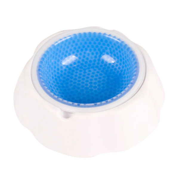 Talking Dog Club Water Fountain Bowl for Dogs (White/Blue)