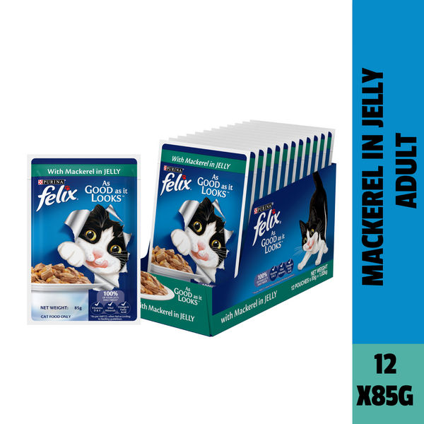 Purina Felix with Mackerel, Sardine and Salmon in Jelly Complete and Balanced Adult Cat Wet Food