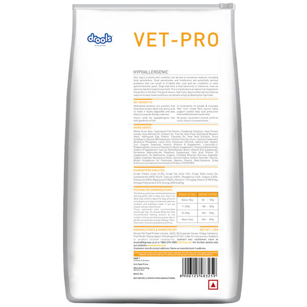 Drools VET PRO Hypoallergenic Adult Dog Dry Food