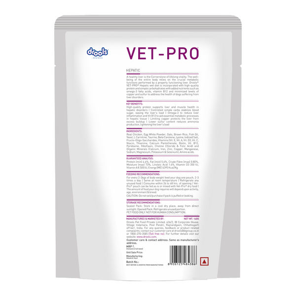 Drools VET PRO Hepatic Pet Wet Food for Dogs