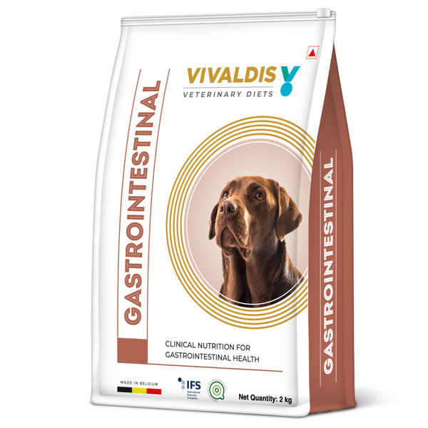 Vivaldis V Diet Gastrointestinal Dog Dry Food (2kg) and Venkys Gutwell Pre & Probiotics Gut Health Powder (100g) Combo