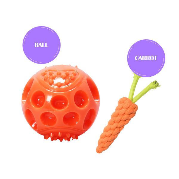Skatrs Rubber Squeezy Ball Toy for Dogs and Cats (Orange)