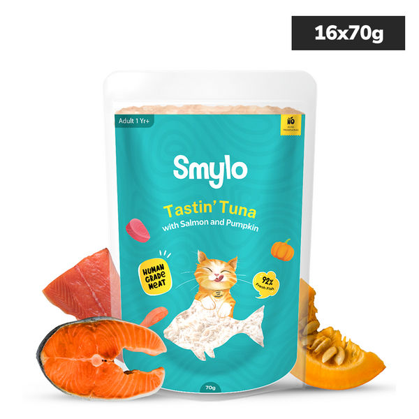 Smylo Adult Tuna Salmon & Pumpkin, Fresh & No-Preservative Wet Cat Food