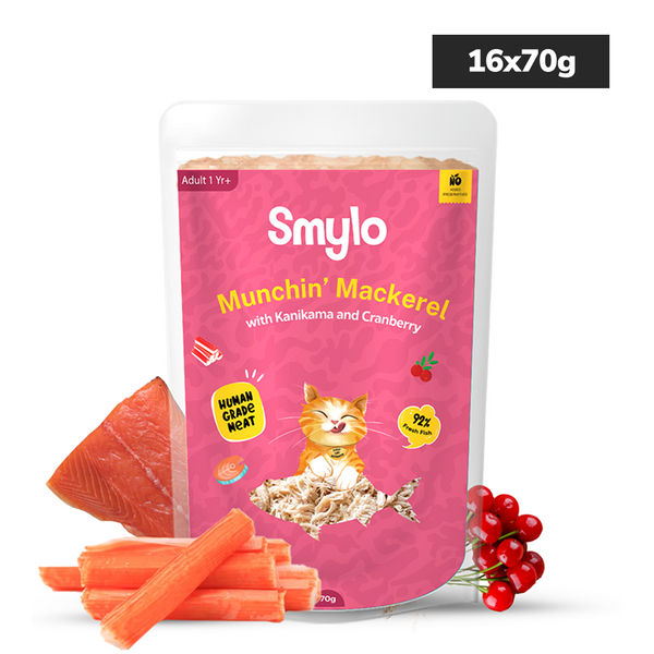 Smylo Adult Mackerel Kanikama & Cranberry, Fresh & No-Preservative Wet Cat Food