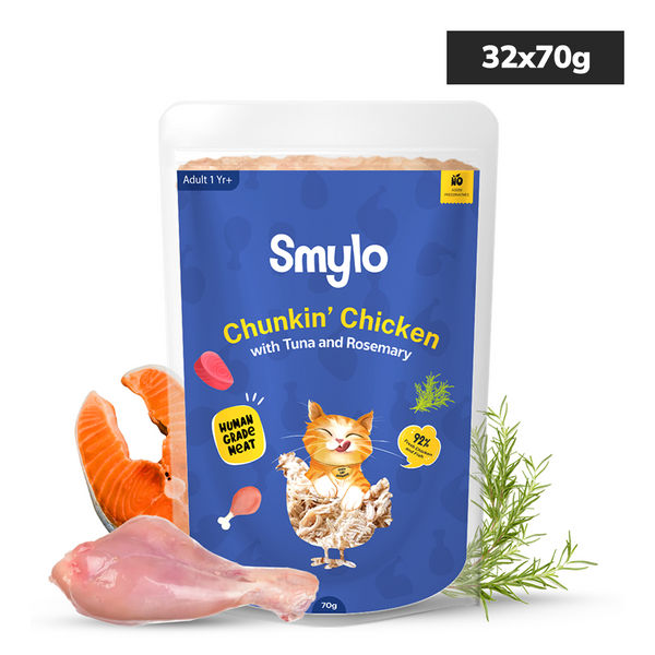 Smylo Adult Chicken Tuna & Rosemary, Fresh & No-Preservative Wet Cat Food