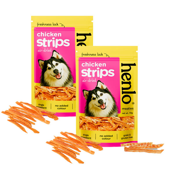 Henlo High Protein Air Dried Chicken Strips Dog Treats