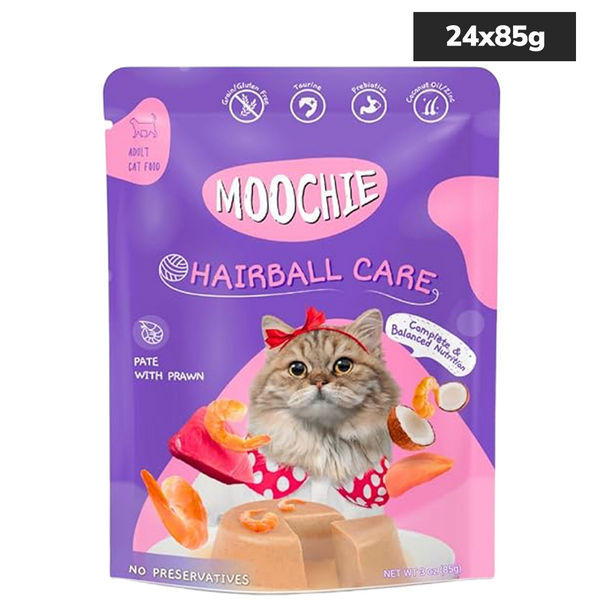 Moochie Hairball Care Pate with Prawn Adult Cat Wet Food