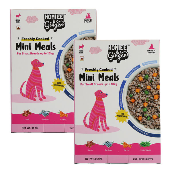 Homiee & Ginger Grain Free Mini Meals Surf & Turf, Lamb & Fish Fresh Food for Dogs