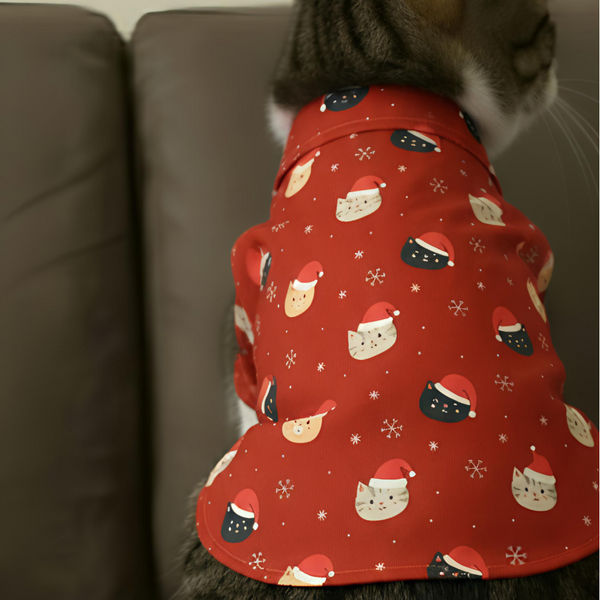 15 Furries Snowy Shirts for Cats (Red)