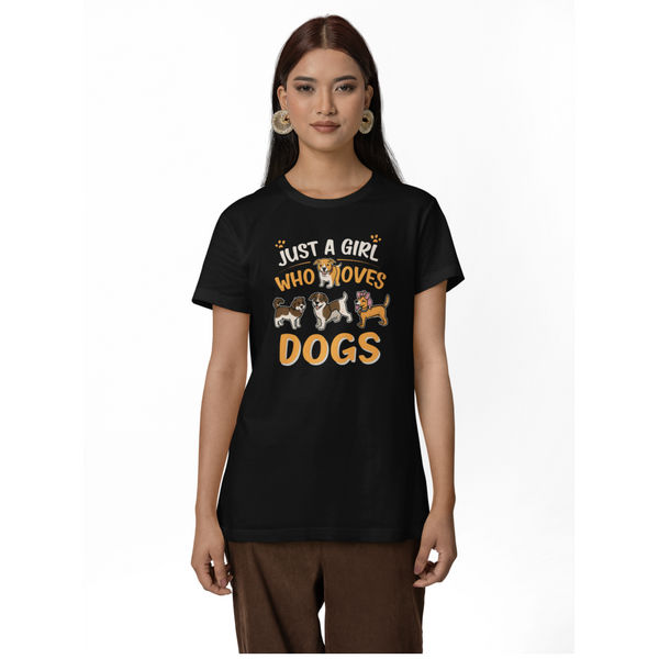 Seek Buy Love Just A Girl who Loves Dog Tee (Black)