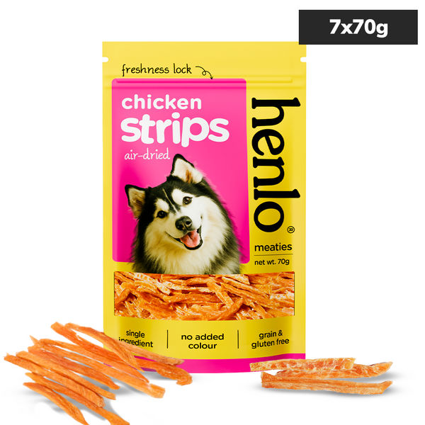 Henlo High Protein Air Dried Chicken Strips Dog Treats